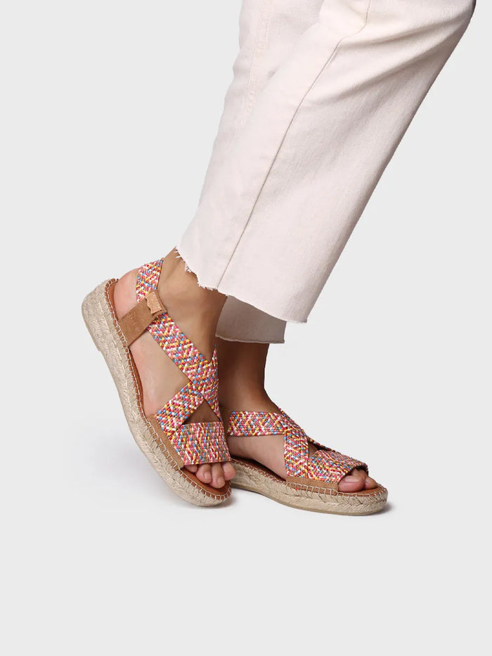 toni pons ELIANA - Alpargata abierta de mujer con elásticos multicolor | ELIANA Promoción por tiempo limitado