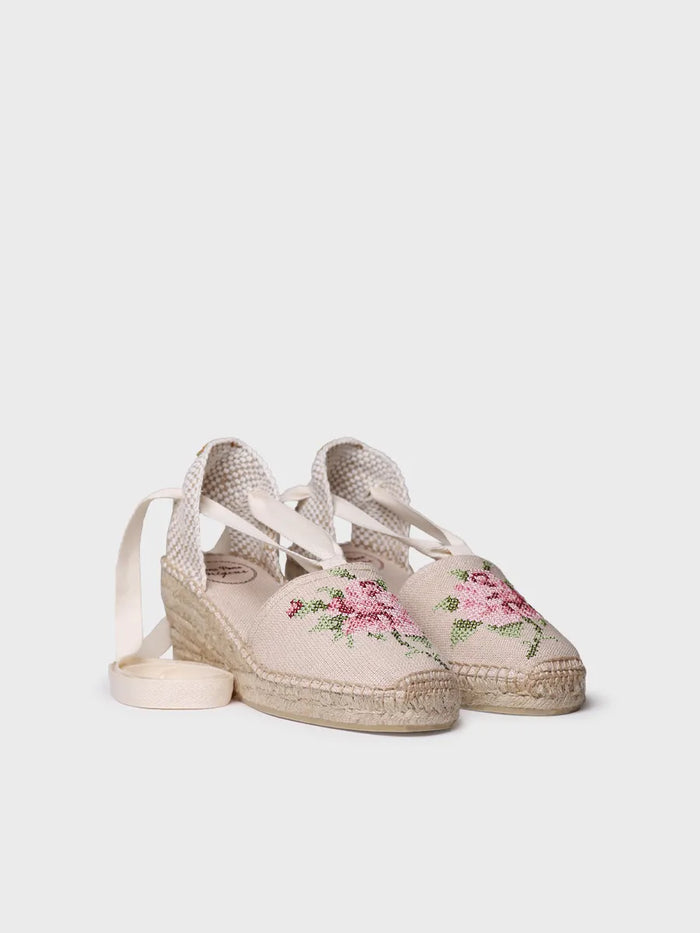toni pons VENECIA - Alpargata vegana de mujer en algodón con bordado y cuña | VENECIA Descuento por venta flash
