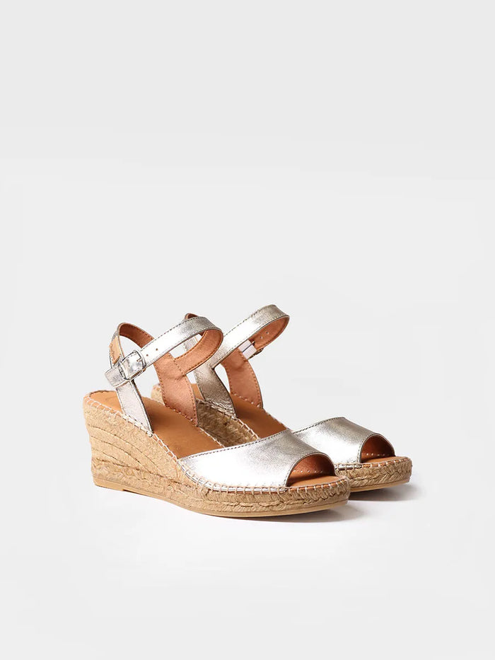 toni pons SIA-P - Alpargata de cuña para mujer en piel | SIA-P Precio ultrabajo