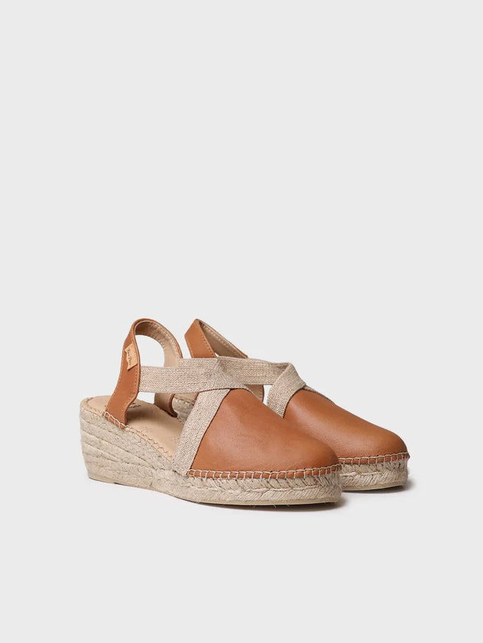 toni pons TUNDRA - Alpargata de mujer en piel con cuña y elásticos diseñada para un calce más ancho | TUNDRA Oferta especial