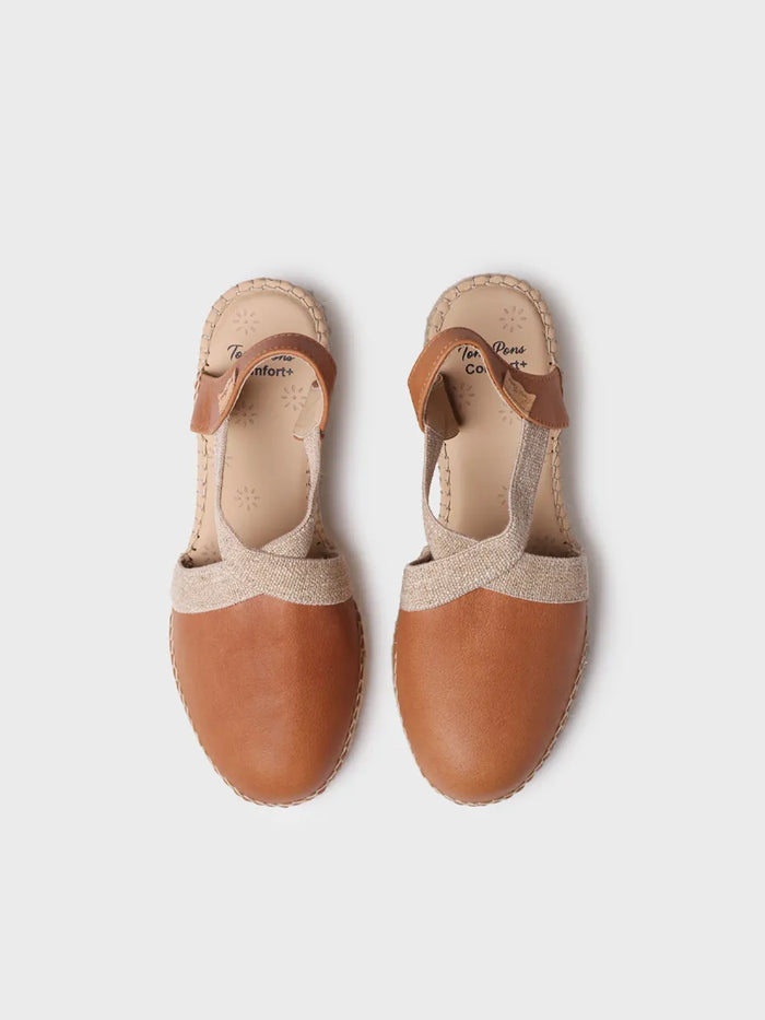 toni pons TUNDRA - Alpargata de mujer en piel con cuña y elásticos diseñada para un calce más ancho | TUNDRA Oferta especial