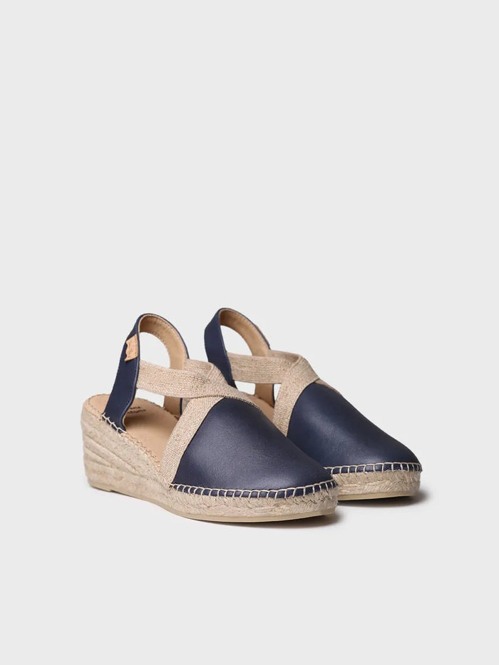 toni pons TUNDRA - Alpargata de mujer en piel con cuña y elásticos diseñada para un calce más ancho | TUNDRA Envío gratis