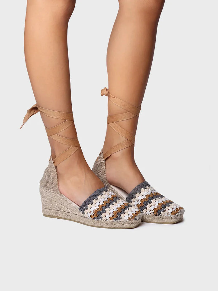 toni pons GEORGINA - Alpargata de cuña de mujer en crochet multicolor | GEORGINA Precio de fábrica