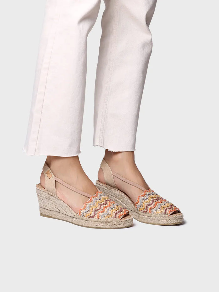 toni pons SARA-RS - Alpargata de mujer en algodón multicolor con cuña | SARA-RS Descuentos del mes