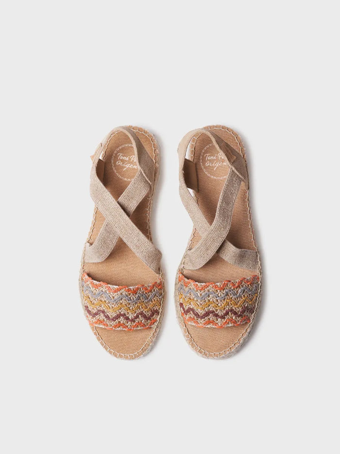 toni pons EIDER-RS - Alpargata mujer con cuña de yute y bandas multicolor | EIDER-RS Última moda