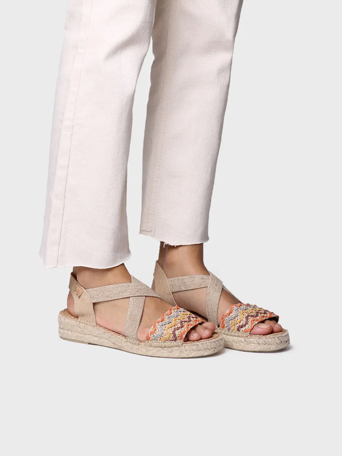 toni pons EIDER-RS - Alpargata mujer con cuña de yute y bandas multicolor | EIDER-RS Última moda