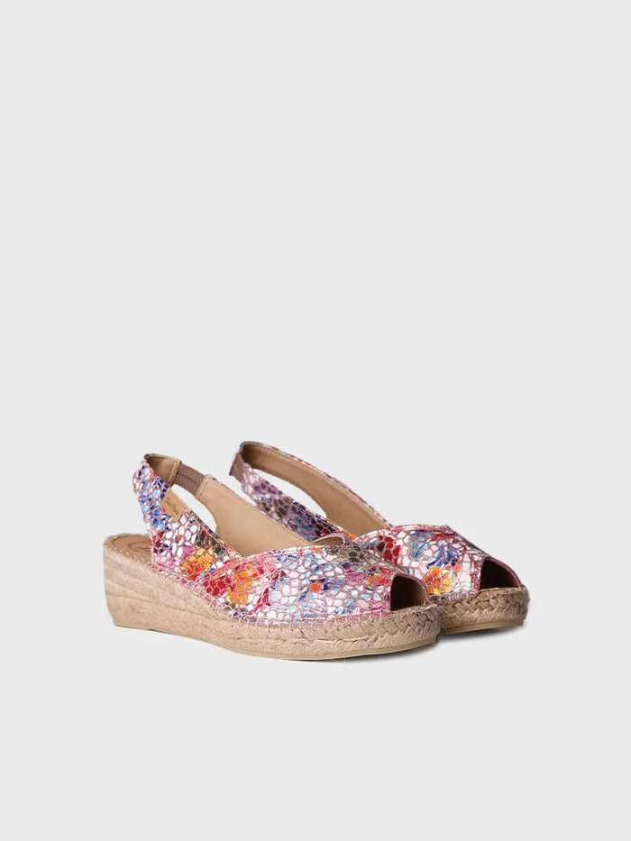 toni pons BERNIA-PM - Alpargata peep toe de mujer con cuña en piel | BERNIA-PM Grandes ahorros