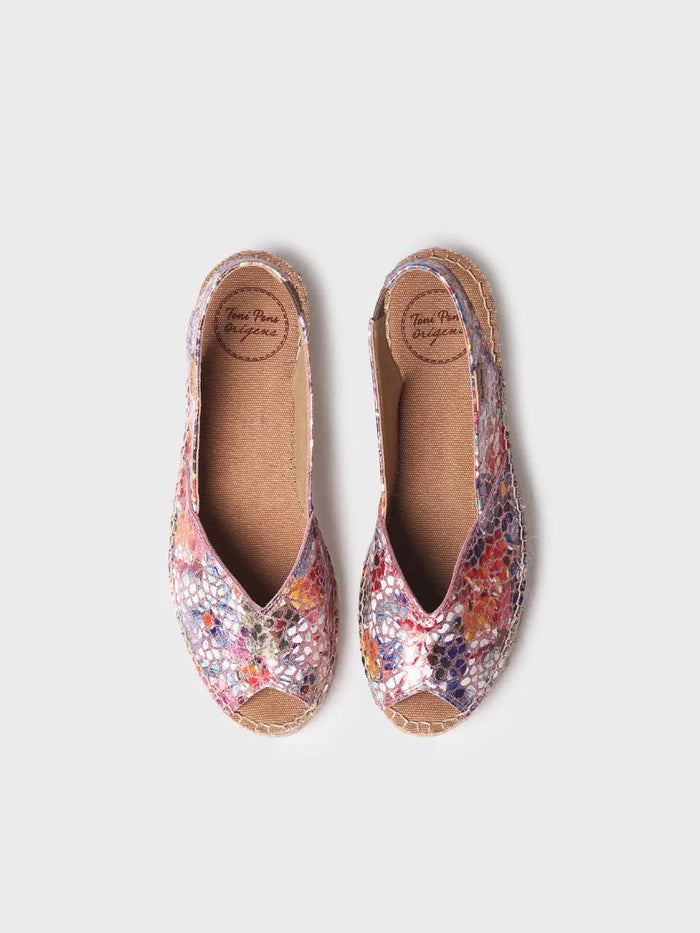 toni pons BERNIA-PM - Alpargata peep toe de mujer con cuña en piel | BERNIA-PM Grandes ahorros