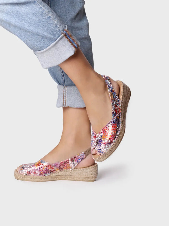 toni pons BERNIA-PM - Alpargata peep toe de mujer con cuña en piel | BERNIA-PM Grandes ahorros