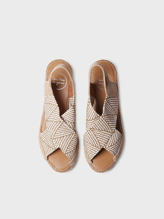 toni pons MASAI - Alpargata de mujer con cuña y tiras elásticas multicolor | MASAI Rebajas de fábrica