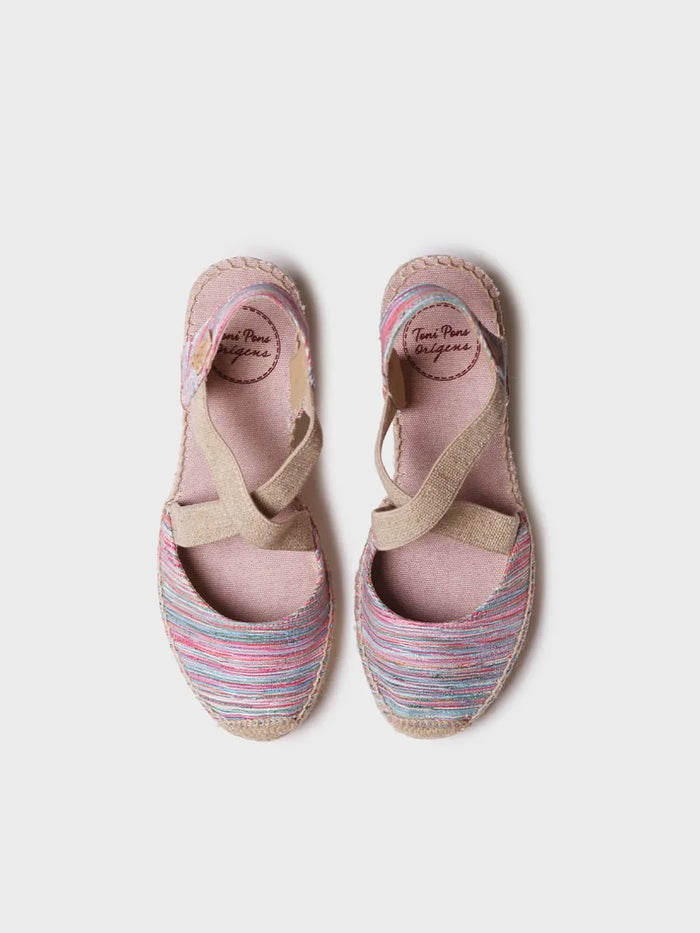 toni pons SABA-RG - Alpargata de mujer con cuña y tiras elásticas cruzadas | SABA-RG Liquidación