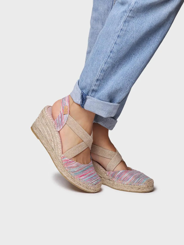 toni pons SABA-RG - Alpargata de mujer con cuña y tiras elásticas cruzadas | SABA-RG Liquidación