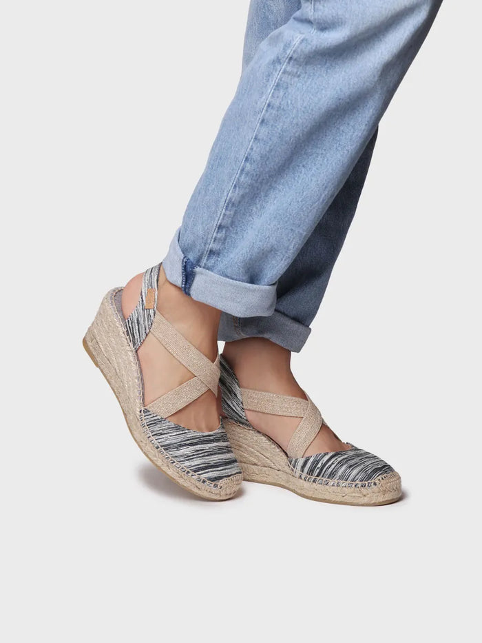 toni pons SABA-RG - Alpargata de mujer con cuña y tiras elásticas cruzadas | SABA-RG Mejor oferta