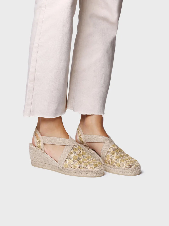 toni pons TERRA-TT - Alpargata vegana de mujer en tejido multicolor con cuña | TERRA-TT Oferta especial de fábrica