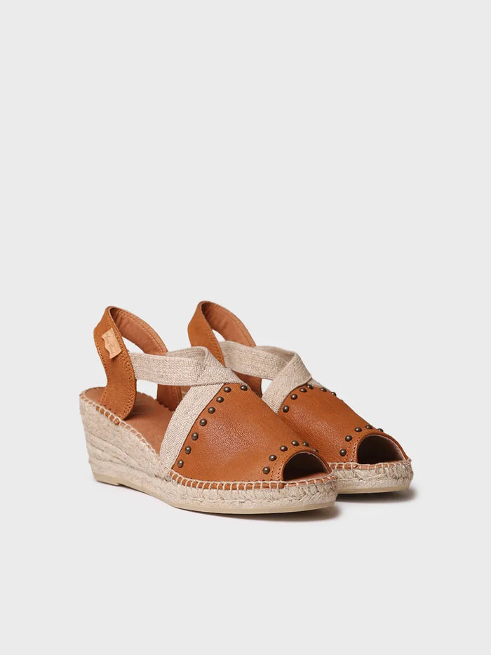 toni pons MADRID - Alpargata de mujer en piel con cuña tachuelas y elásticos | MADRID En oferta