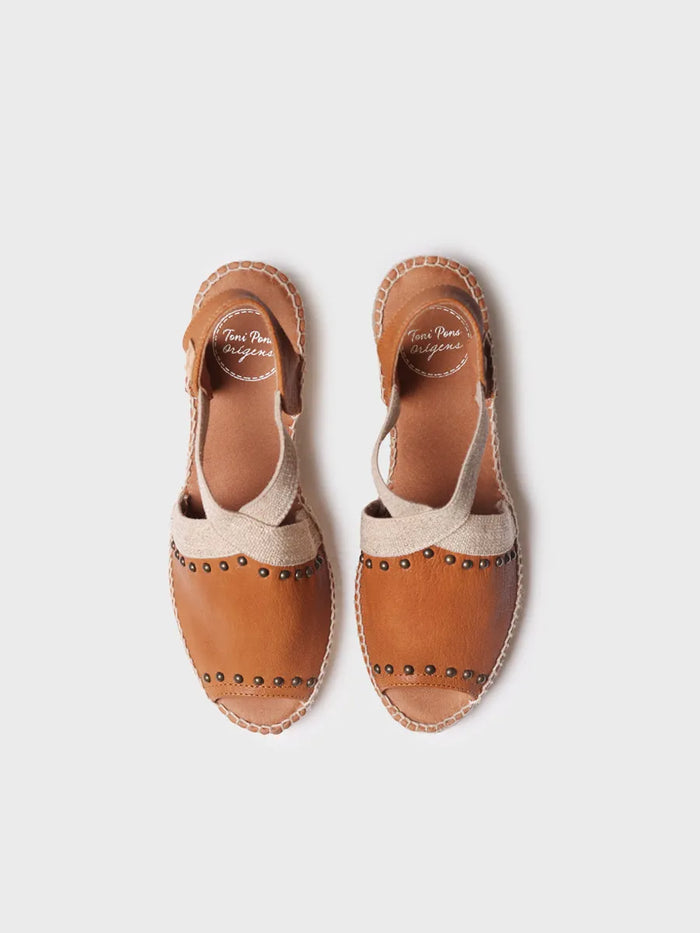 toni pons MADRID - Alpargata de mujer en piel con cuña tachuelas y elásticos | MADRID En oferta