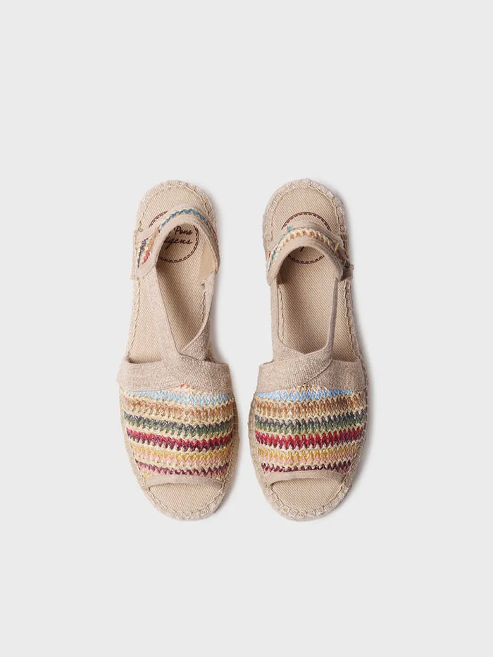 toni pons DELMI-MA - Alpargata de mujer en rafia multicolor con tacón ancho | DELMI-MA Ofertas