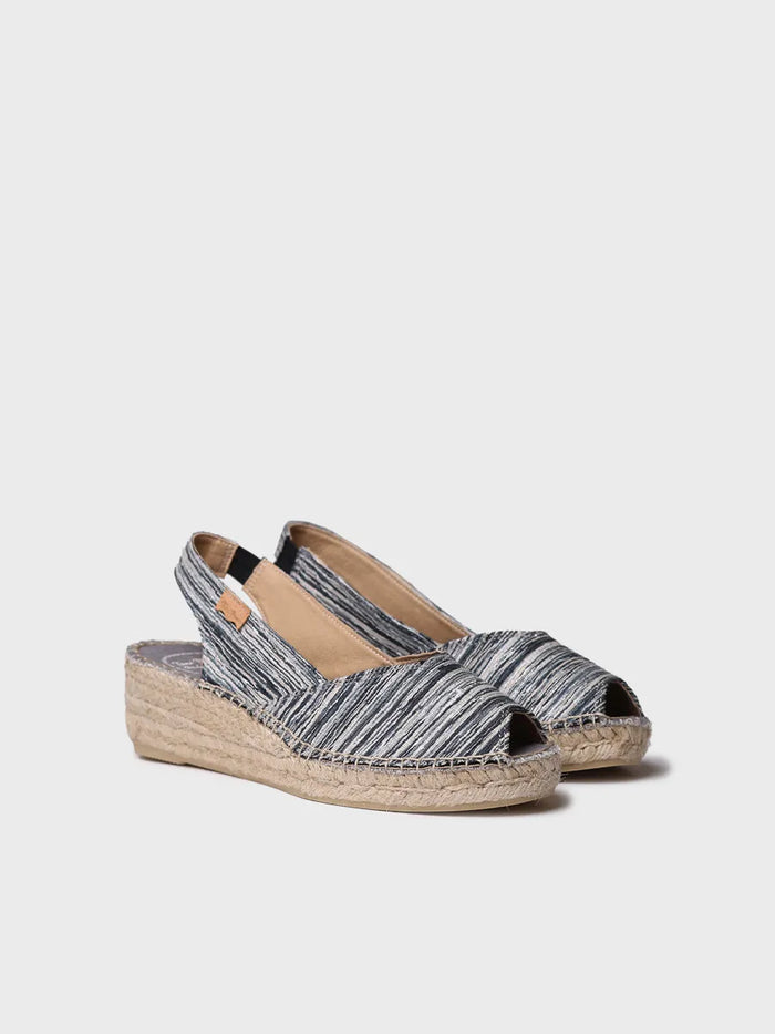 toni pons BERI-RG - Alpargata peep toe de mujer con cuña y tejido rayado | BERI-RG Grandes descuentos