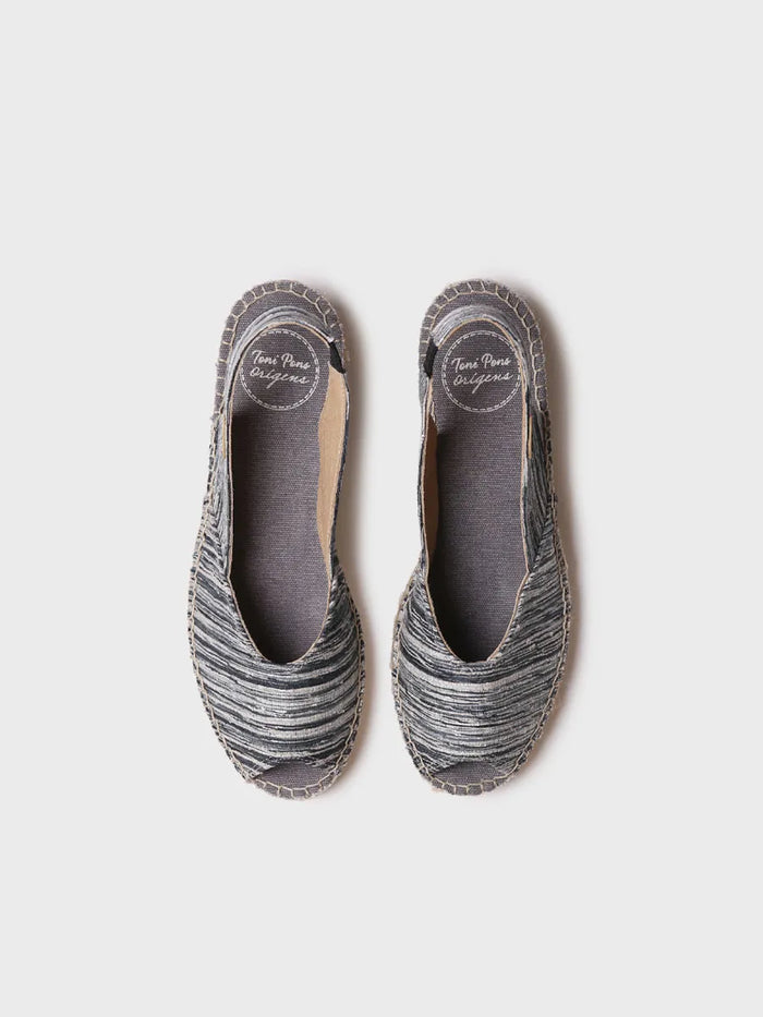 toni pons BERI-RG - Alpargata peep toe de mujer con cuña y tejido rayado | BERI-RG Grandes descuentos