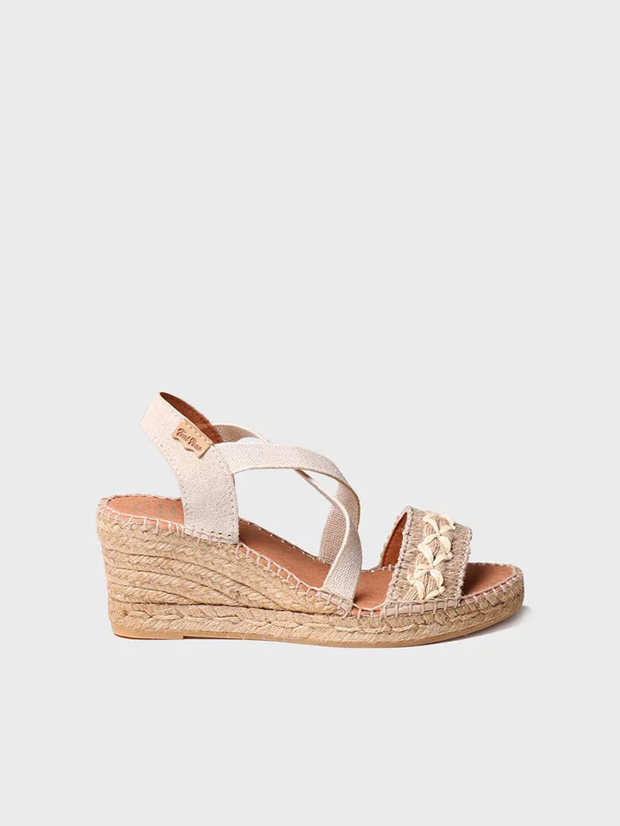 toni pons SUSA-BN - Sandalia de cuña de yute para mujer | SUSA-BN
