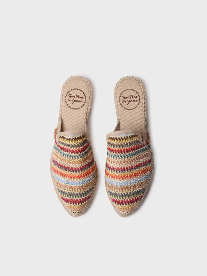 toni pons JUNE-MA - Alpargata tipo babucha de mujer en rafia multicolor | JUNE-MA Último día