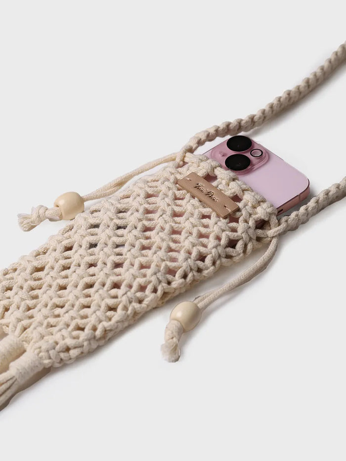 toni pons MAGALI - Bolso para móvil en crochet con flecos y cierres laterales | MAGALI Tienda
