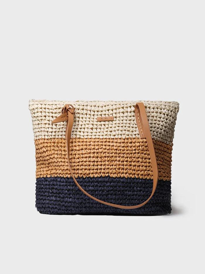 toni pons DORA - Bolso shopper en rafia de papel con cremallera | DORA Oferta especial