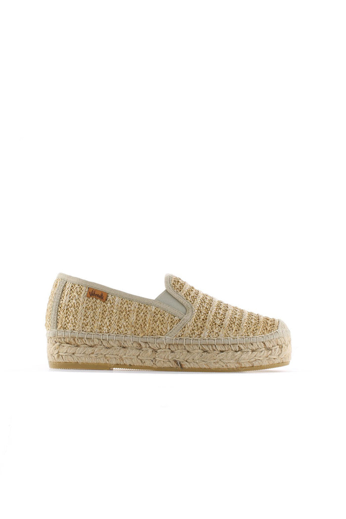 vidorreta Slipper rafia metal cuerda Merce Doble Envío internacional gratuito