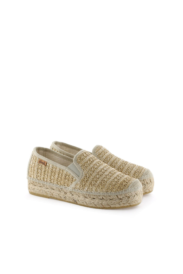 vidorreta Slipper rafia metal cuerda Merce Doble Envío internacional gratuito