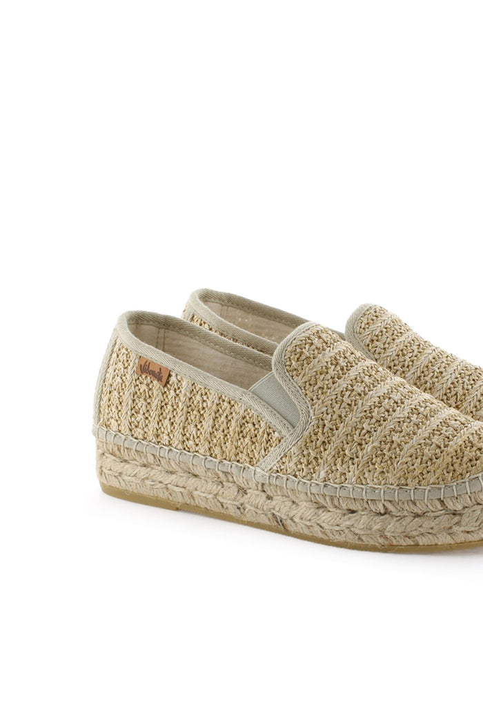 vidorreta Slipper rafia metal cuerda Merce Doble Envío internacional gratuito