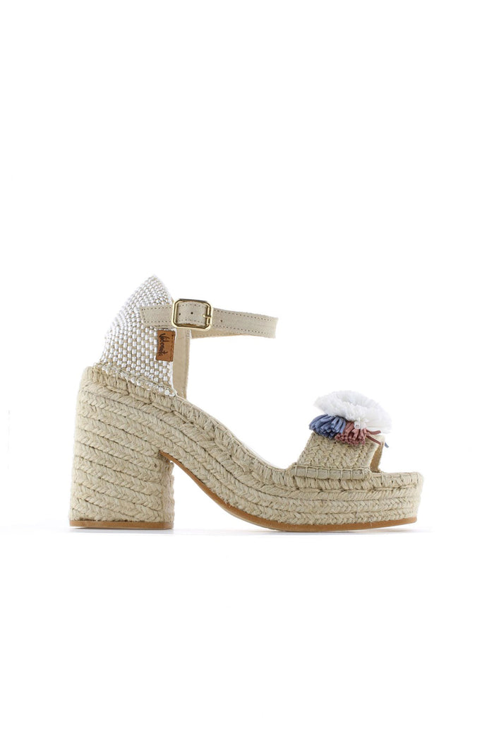 vidorreta Sandalia abierta trenza natural jeans Outlet online