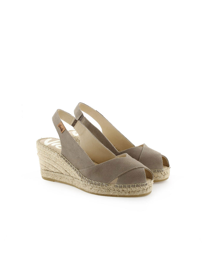 vidorreta Sandalia en serraje taupe Clavel Rebajas top