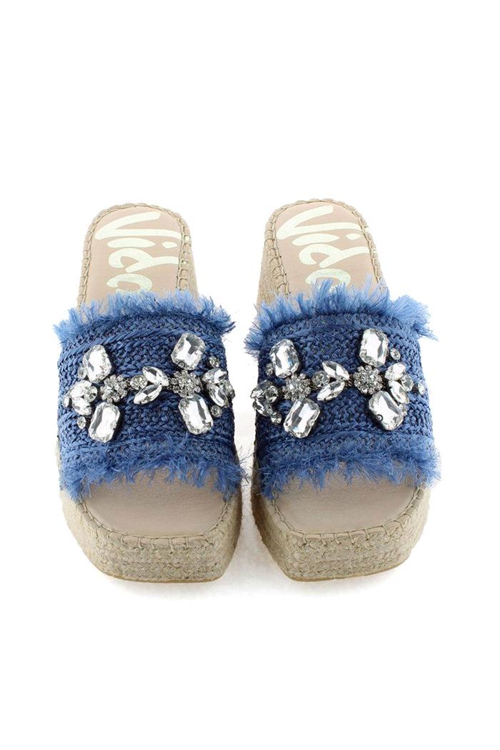 vidorreta Zueco rafia cristal jeans Vinci Solo hoy