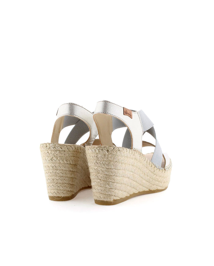 vidorreta Sandalia elásticos en napa metal perla Dominica En oferta