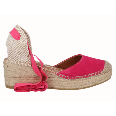 viguera Alpargata Cuña Media YuteFlex Cintas Fuxia Precio ultrabajo