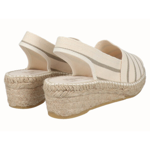 viguera Alpargata Peep Toes Cuña Baja Beig 2025