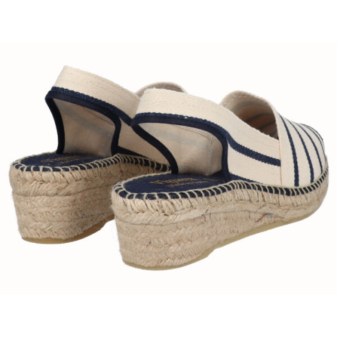 viguera Alpargata Peep Toes Cuña Baja Marino Outlet online