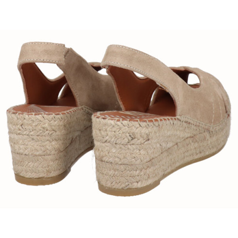 viguera Alpargata Peep Toes Cuña YuteFlex Beig Rebajas