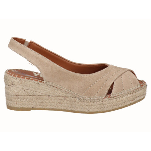 viguera Alpargata Peep Toes Cuña YuteFlex Beig Rebajas