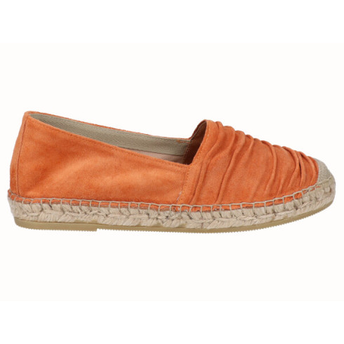 viguera Alpargata Plana Cásica Yute Piel Naranja Rebajas baratas