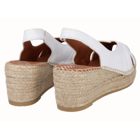 viguera Alpargata Peep Toes Cuña YuteFlex Blanco Rebajas de fábrica