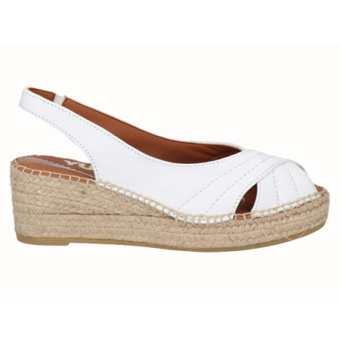 viguera Alpargata Peep Toes Cuña YuteFlex Blanco Rebajas de fábrica