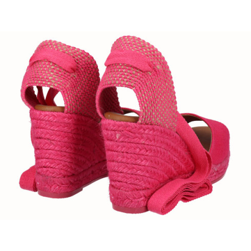 viguera Alpargata Sandalia Cuña Alta Yute Fuxia Cintas Mejor oferta