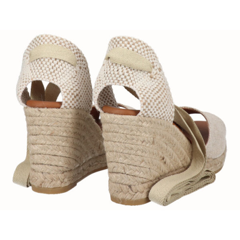 viguera Alpargata Sandalia Cuña Alta Yute Beig Cintas Rebajas online