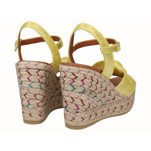 viguera Sandalia Cuña Alta Yute Fantasía Amarillo COMPRAR AHORA