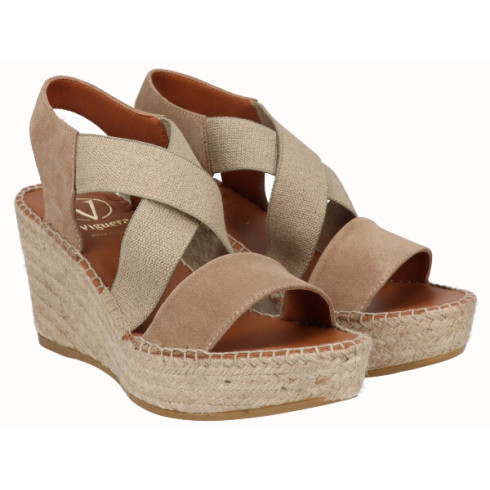 viguera Sandalia Cuña Media Yute Beig Oferta exclusiva