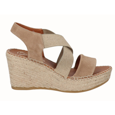 viguera Sandalia Cuña Media Yute Beig Oferta exclusiva