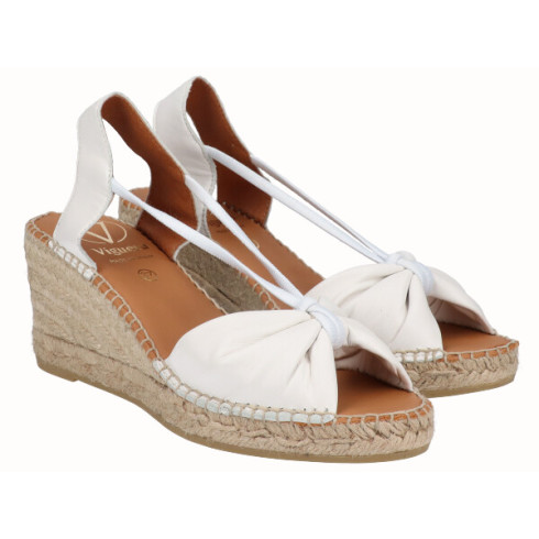 viguera Sandalia Cuña Media Yute Blanco Última moda