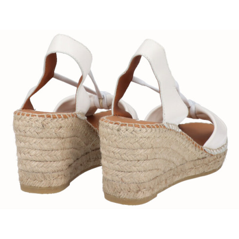 viguera Sandalia Cuña Media Yute Blanco Última moda