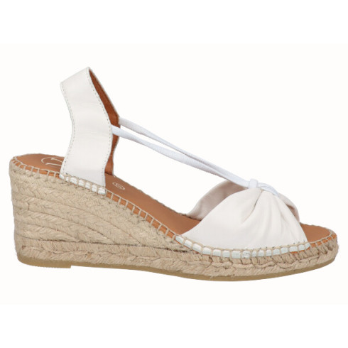 viguera Sandalia Cuña Media Yute Blanco Última moda